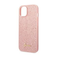 Guess Ohišje z logotipom Guess Glitter Flakes Metal - iPhone 14 Plus (roza)