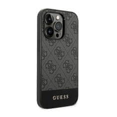 Guess Guess 4G Bottom Stripe Metal Logo Collection - Ohišje za iPhone 14 Pro Max (sivo)