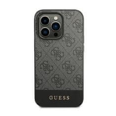 Guess Guess 4G Bottom Stripe Metal Logo Collection - Ohišje za iPhone 14 Pro Max (sivo)