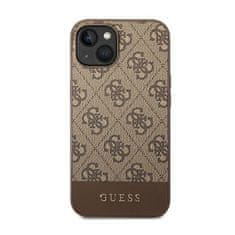 Guess Guess 4G Bottom Stripe Metal Logo Collection - Ohišje za iPhone 14 Plus (rjavo)