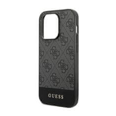 Guess Guess 4G Bottom Stripe Metal Logo Collection - Ohišje za iPhone 14 Pro Max (sivo)