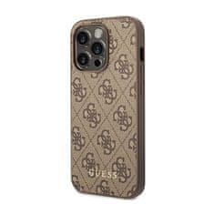 Guess Guess 4G Metal Gold Logo - Ohišje za iPhone 14 Pro (rjavo)