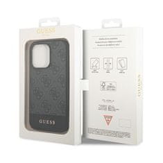 Guess Guess 4G Bottom Stripe Metal Logo Collection - Ohišje za iPhone 14 Pro Max (sivo)