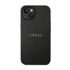 Guess Guess Saffiano Metal Logo Stripes - Ohišje za iPhone 14 Plus (črno)