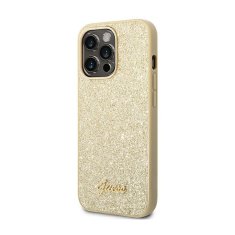 Guess Ohišje z logotipom Guess Glitter Flakes Metal - Ohišje za iPhone 14 Pro (zlato)