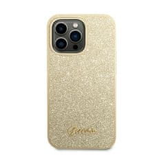 Guess Ohišje z logotipom Guess Glitter Flakes Metal - Ohišje za iPhone 14 Pro (zlato)