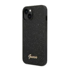 Guess Ohišje z logotipom Guess Glitter Flakes Metal - iPhone 14 Plus (črno)