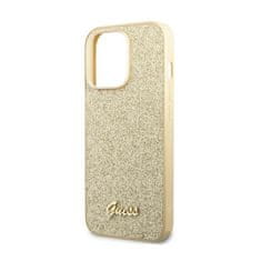 Guess Ohišje z logotipom Guess Glitter Flakes Metal - Ohišje za iPhone 14 Pro (zlato)