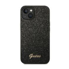 Guess Ohišje z logotipom Guess Glitter Flakes Metal - iPhone 14 Plus (črno)