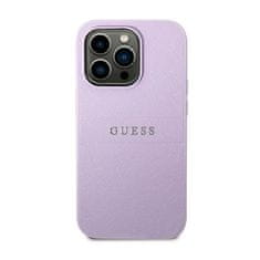 Guess Guess Saffiano Metal Logo Stripes - Ohišje za iPhone 14 Pro (lila)