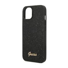 Guess Ohišje z logotipom Guess Glitter Flakes Metal - iPhone 14 Plus (črno)