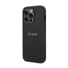 Guess Guess Saffiano Metal Logo Stripes - Ohišje za iPhone 14 Pro (črno)