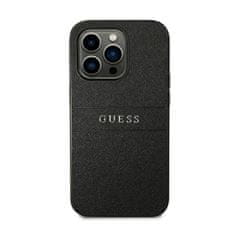 Guess Guess Saffiano Metal Logo Stripes - Ohišje za iPhone 14 Pro (črno)