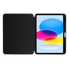 NEW Crong PrimeFolio - Ovitek za iPad 10,9" (2022) s stojalom in shrambo za Apple Pencil (črn/prezoren)
