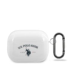 US Polo Logotip dvojnega konja US Polo Assn - Ovitek za Apple Airpods Pro (bel)