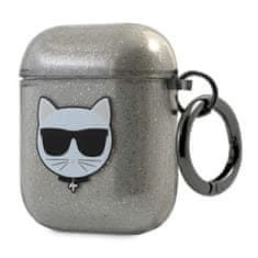 Karl Lagerfeld Karl Lagerfeld Choupette Head Glitter - etui za Airpods (črn)