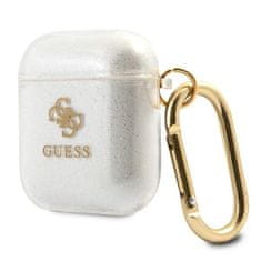 Guess Guess Barvne bleščice - etui za Airpods (prozoren)