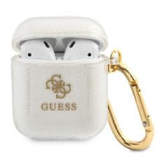 Guess Guess Barvne bleščice - etui za Airpods (prozoren)