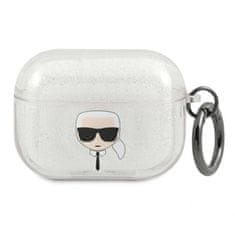 Karl Lagerfeld Karl Lagerfeld Karl Head Glitter - Ovitek za Airpods Pro (srebrn)