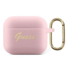 Guess Guess Silikonski Vintage Script - Ovitek za Airpods 3 (roza)