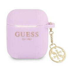 Guess Silikonski etui Guess 4G Charms - etui za AirPods (vijoličen)