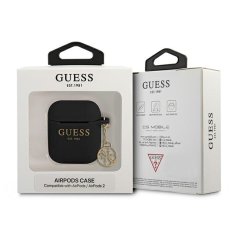 Guess Silikonski etui Guess 4G Charms - etui za AirPods (črn)