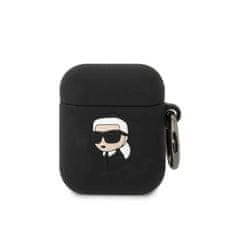 Karl Lagerfeld Karl Lagerfeld Silikonski etui NFT Karl Head 3D - AirPods 1/2 gen (črn)