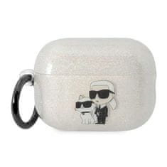 Karl Lagerfeld Karl Lagerfeld Glitter NFT Karl &amp; Choupette - Ovitek za AirPods Pro 2 (prozoren)