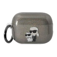 Karl Lagerfeld Karl Lagerfeld Glitter NFT Karl &amp; Choupette - Ovitek za AirPods Pro 2 (črn)