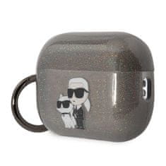 Karl Lagerfeld Karl Lagerfeld Glitter NFT Karl &amp; Choupette - Ovitek za AirPods Pro 2 (črn)