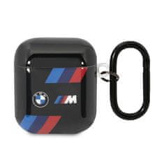 Bmw BMW Tricolor Stripes - etui za AirPods 1/2 generacije (črn)