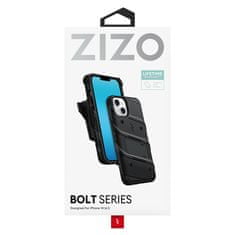 NEW Serija ZIZO BOLT - Oklepni etui za iPhone 14 s steklom 9H za zaslon + držalo s stojalom (črno)