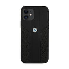 NEW BMW Leather Curve Perforate - Ohišje za iPhone 12 mini (črno)