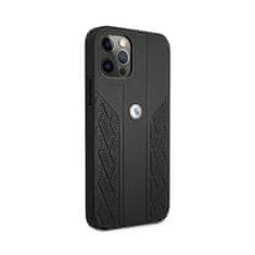 NEW BMW Leather Curve Perforate - Ohišje za iPhone 12 / iPhone 12 Pro (črno)