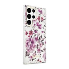 Guess Guess Flower Collection - ovitek za Samsung Galaxy S23 Ultra (bel)