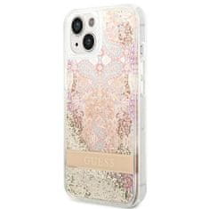 Guess Guess Liquid Glitter Paisley - ohišje za iPhone 14 Plus (zlato)