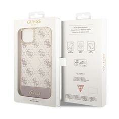 Guess Guess 4G Stripe Script Logo galvaniziran vzorec - Ohišje za iPhone 14 Plus (roza)