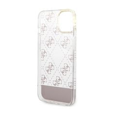 Guess Guess 4G Stripe Script Logo galvaniziran vzorec - Ohišje za iPhone 14 Plus (roza)