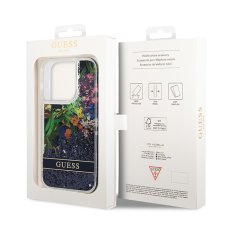 Guess Guess Liquid Glitter Flower - Ohišje za iPhone 14 Pro (modro)