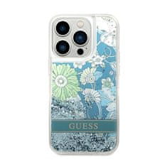 Guess Guess Liquid Glitter Flower - Ohišje za iPhone 14 Pro (zeleno)