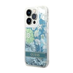 Guess Guess Liquid Glitter Flower - Ohišje za iPhone 14 Pro (zeleno)