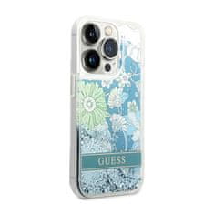 Guess Guess Liquid Glitter Flower - Ohišje za iPhone 14 Pro (zeleno)