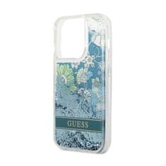 Guess Guess Liquid Glitter Flower - Ohišje za iPhone 14 Pro (zeleno)