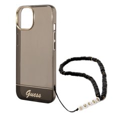 Guess Guess prozoren trak z biserom - ohišje za iPhone 14 Plus (črno)