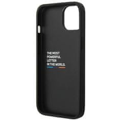 NEW BMW Leather Hot Stamp Tricolor - ovitek za iPhone 14 (črn)