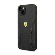 Ferrari Usnjeni stranski del z žigom Ferrari - ohišje za iPhone 14 (črno)