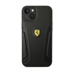 Ferrari Usnjeni stranski del z žigom Ferrari - ohišje za iPhone 14 (črno)