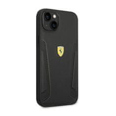 Ferrari Usnjeni stranski del z žigom Ferrari - ohišje za iPhone 14 (črno)