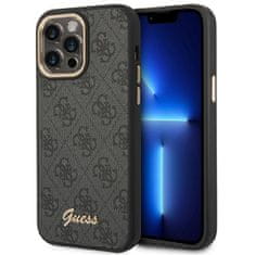 Guess Kovinsko ohišje z obrisi kamere Guess 4G - Ohišje za iPhone 14 Pro Max (črno)