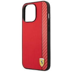 Ferrari Ferrari Carbon - Ohišje za iPhone 14 Pro (rdeče)